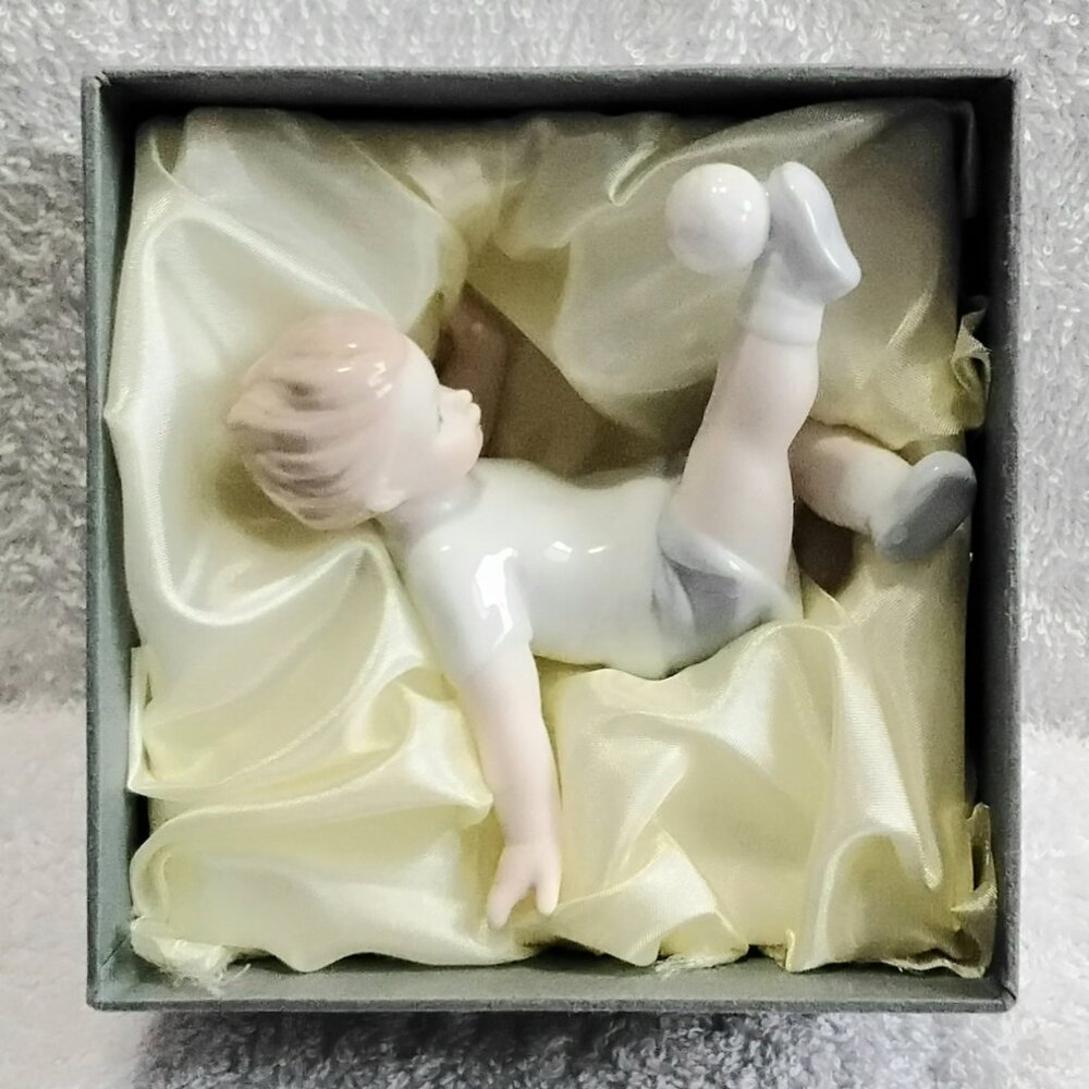 3/$20 Boy Slide Kicking Ball Porcelain Figurine Item # HP79 by Nfinity!!
